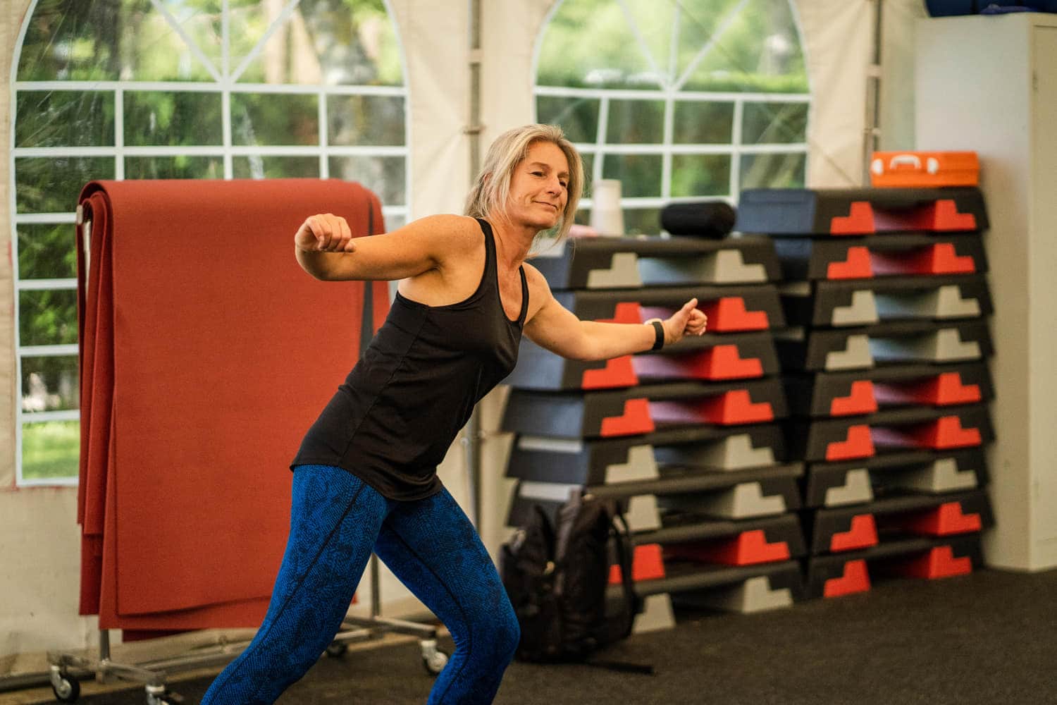Im Fitnessraum des Campingplatzes