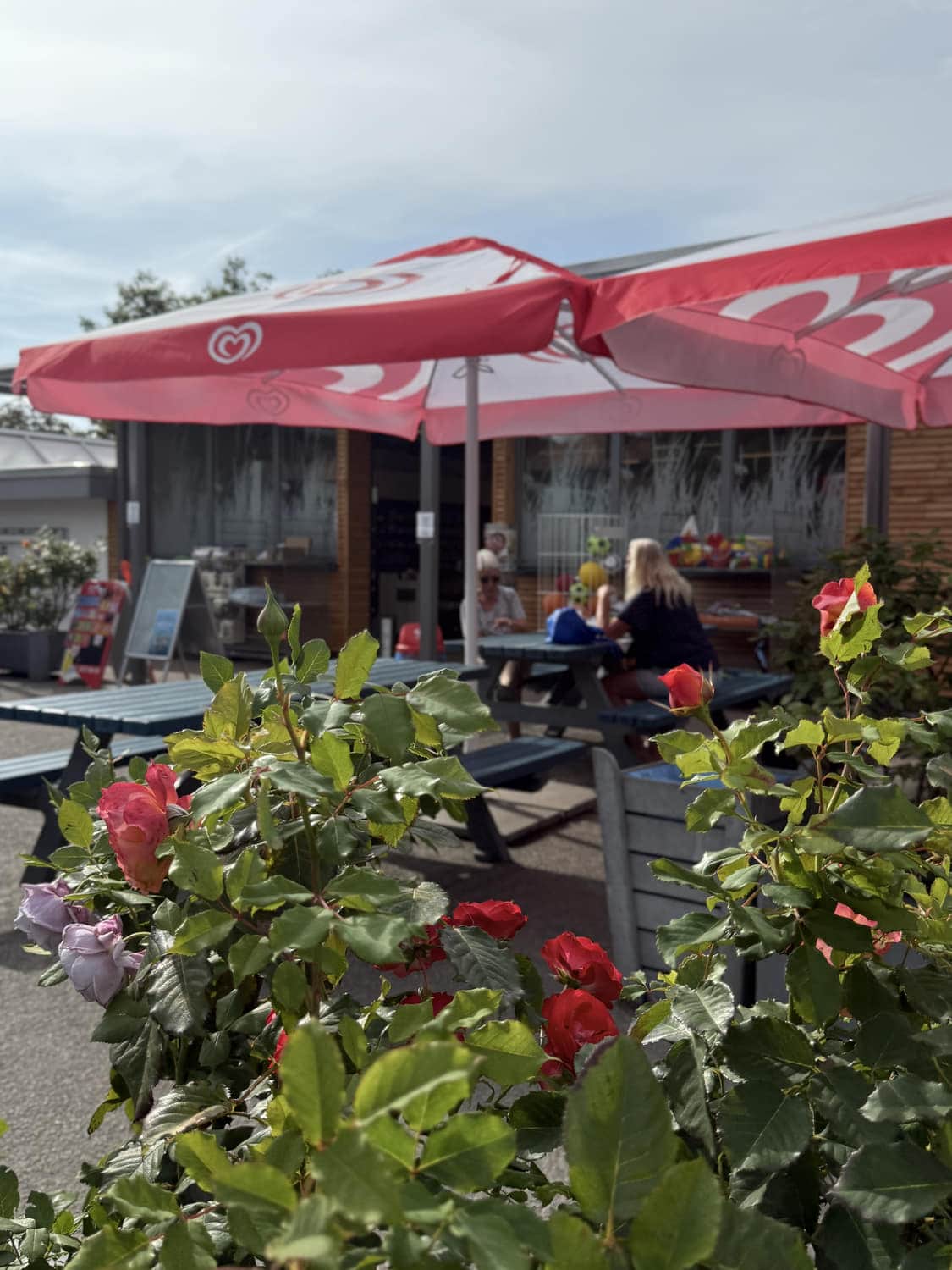 Sitzplätze vor dem Strandmarkt