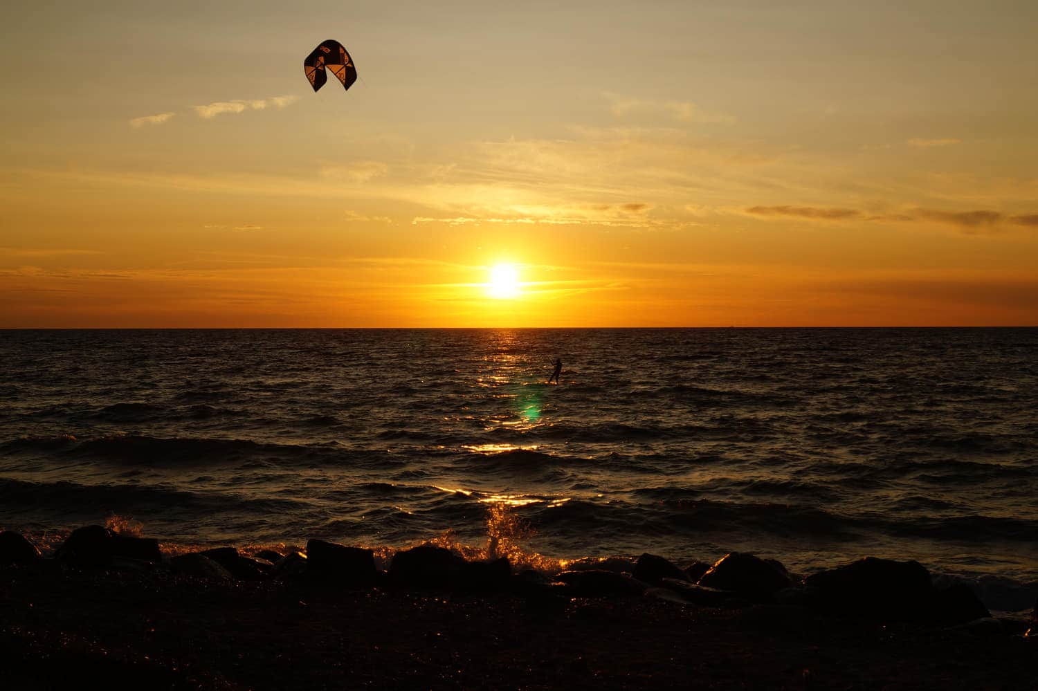 Sonnenuntergang über der offenen Ostsee